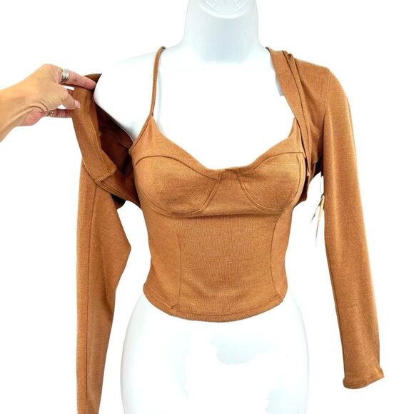 Meraki Shoulder Cardigan and Tank Top Two Piece Set Size L NWT - Picture 3 of 13